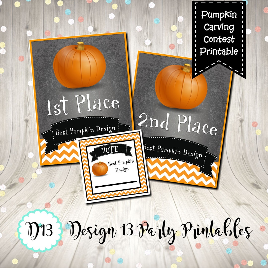 Pumpkin Carving Contest Voting Cards and Awards Digital Printable ...