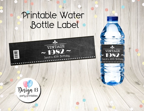 Vintage 40th 50th 60th Birthday Water Bottle Labels Aged To Perfection Digital Printable Il_570xn