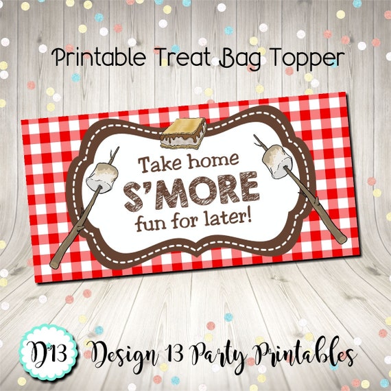 Take Home S More Fun For Later Treat Bag Topper Digital Printable Instant Download