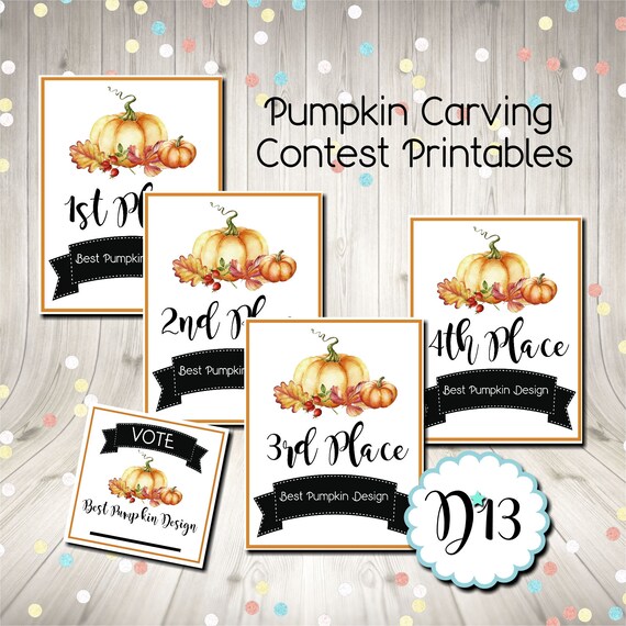 Pumpkin Carving Contest Voting Cards and Awards Digital Printable