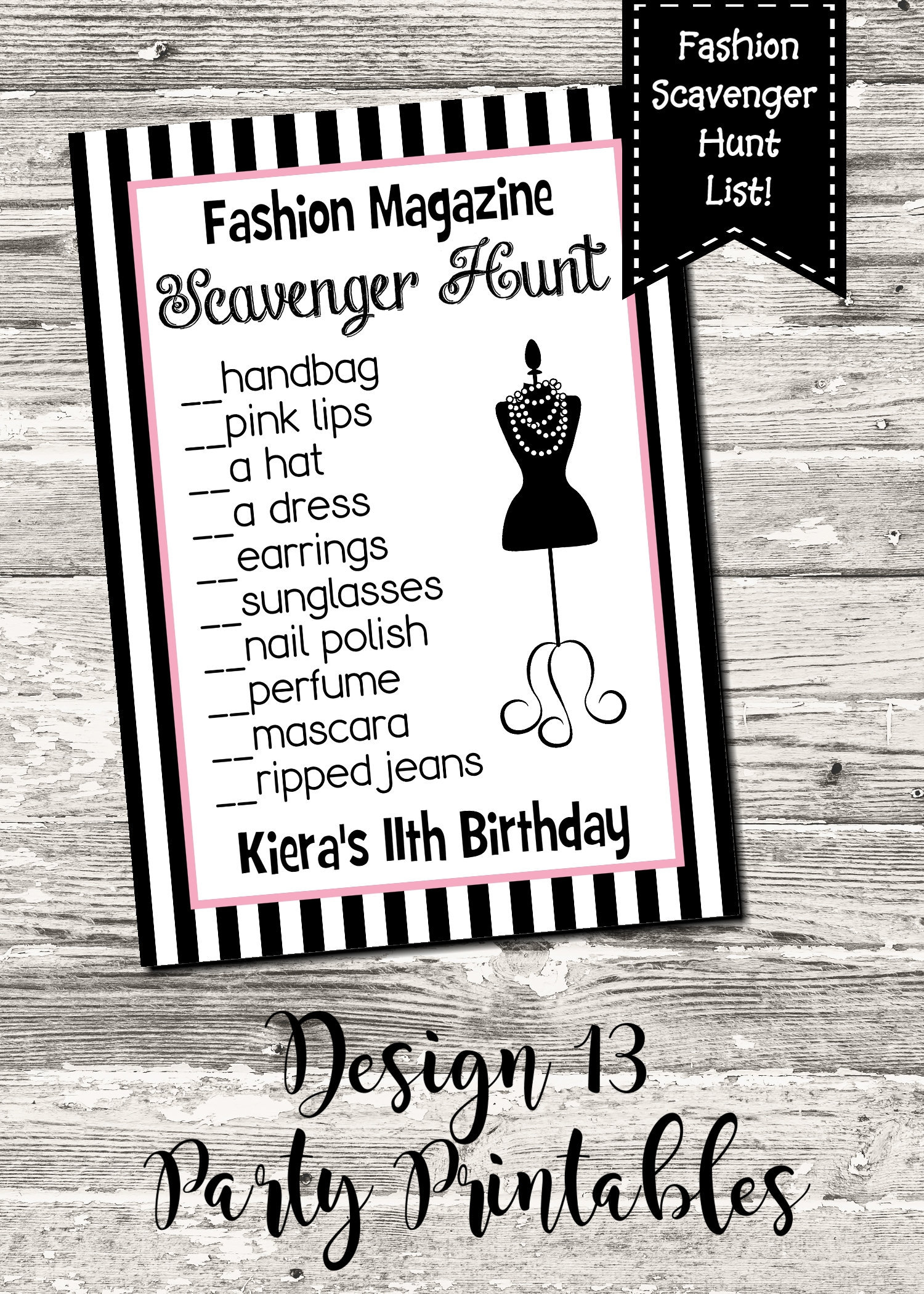 Fashion Magazine Scavenger Hunt List Digital Printable Etsy