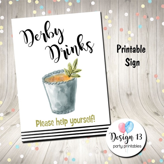 Derby Race Derby Drnks Sign Printable Digital Instant Download Il_570xn