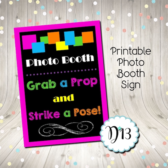 Glow Party Neon Party Photo Booth Sign Digital Instant Download Il_570xn