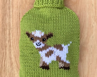 Goat Hot Water Bottle Cover, Knitting Pattern