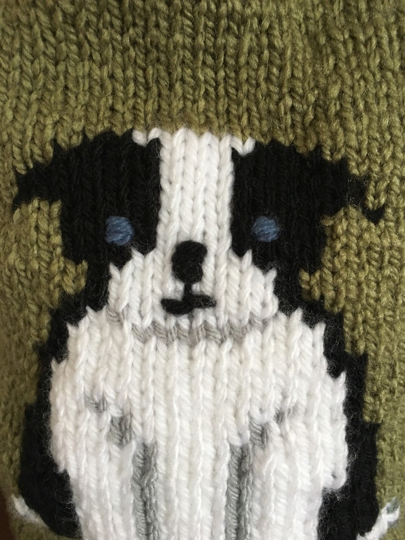 Border Collie Puppy, Hot Water Bottle Cover, Knitting Pattern, for a 2
