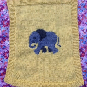 Elephant Baby Blanket, Knitting Pattern image 7