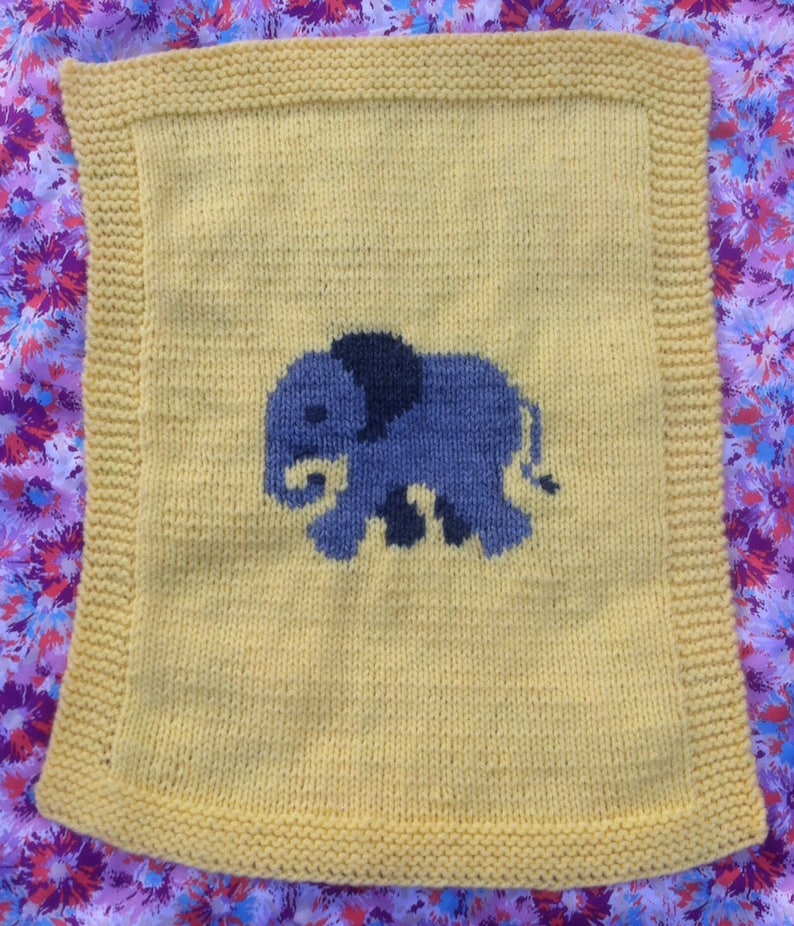 Elephant Baby Blanket, Knitting Pattern image 7