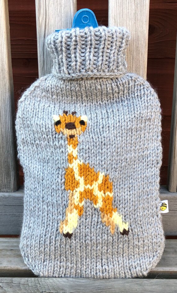 Giraffe Hot Water Bottle Cover Knitting Pattern. Etsy UK