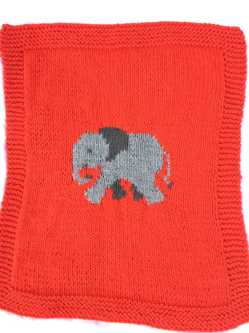 Elephant Baby Blanket, Knitting Pattern image 6