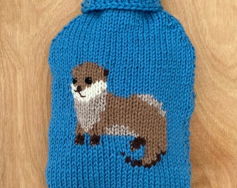 Otter Hot Water Bottle Cover, Knitting Pattern