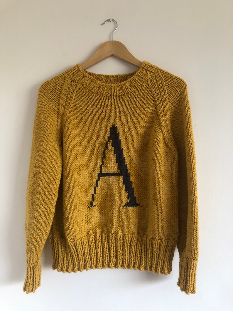 Letter A Sweater Knitting Pattern Sizes Small Medium and Etsy