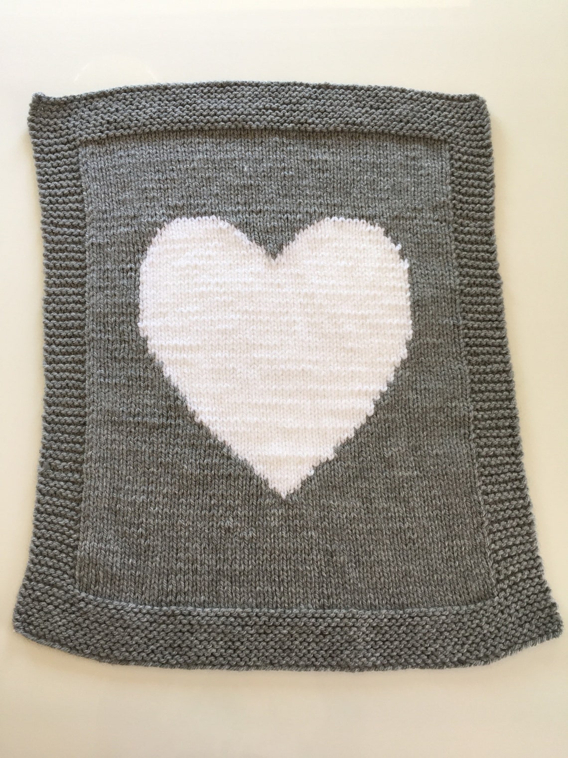 Heart Baby Blanket Knitting Pattern Easy Knit Chunky/bulky Etsy Canada