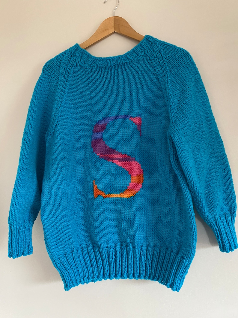 Letter S Sweater Knitting Pattern Sizes Small Medium and Etsy UK