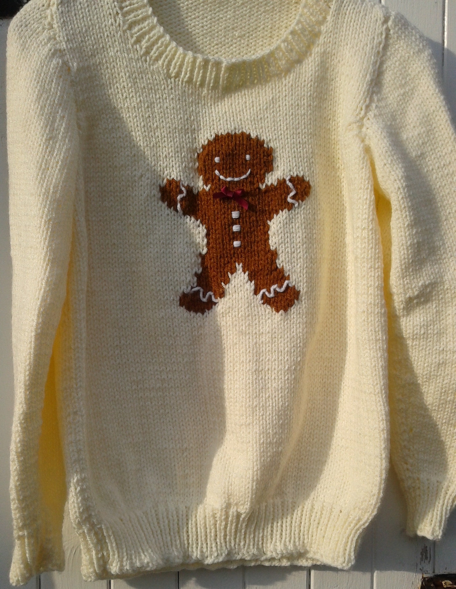 Gingerbread Man Sweater Knitting Pattern One Size Small to Etsy