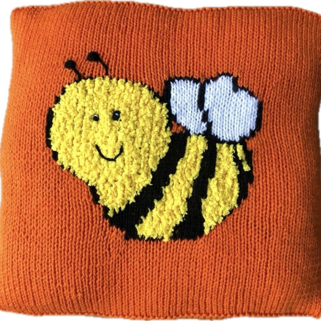 Bee Cushion Cover, Knitting Pattern - Etsy