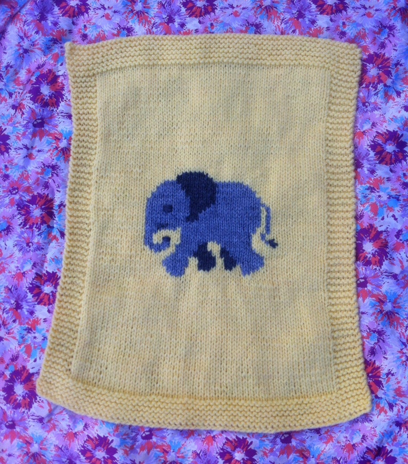 Elephant Baby Blanket Knitting Pattern Etsy