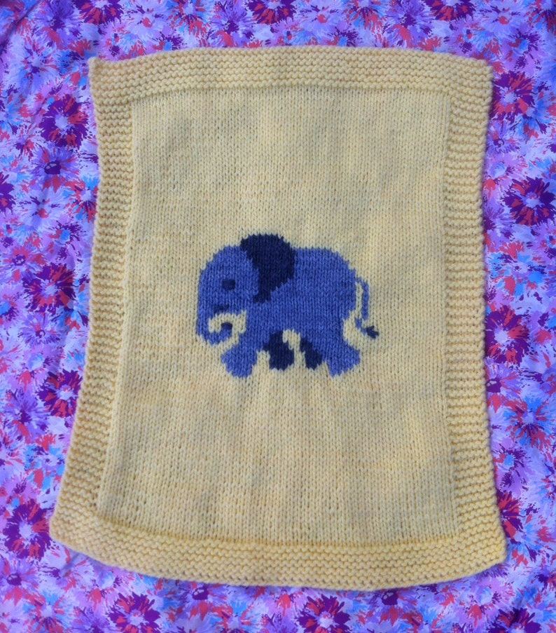 Elephant Baby Blanket, Knitting Pattern image 8