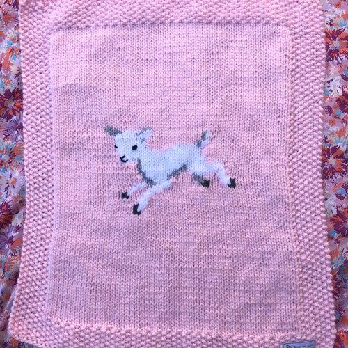 Lamb Baby Blanket Knitting Pattern Etsy UK