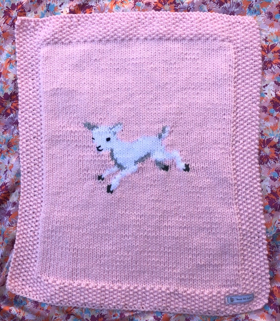 Lamb Baby Blanket Knitting Pattern Etsy