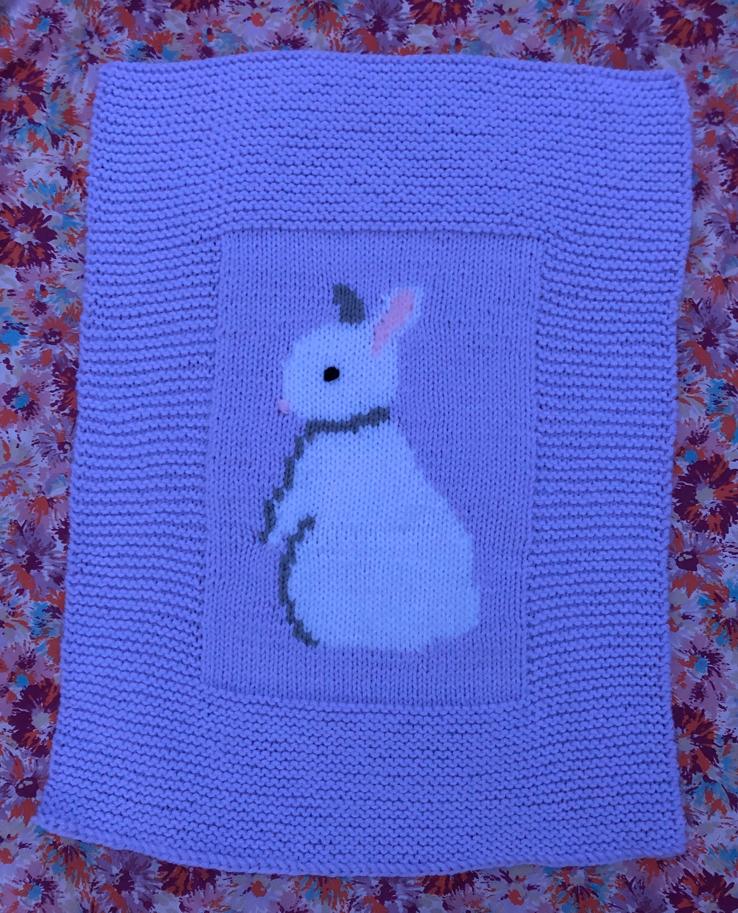 Rabbit Baby Blanket Knitting Pattern - Etsy