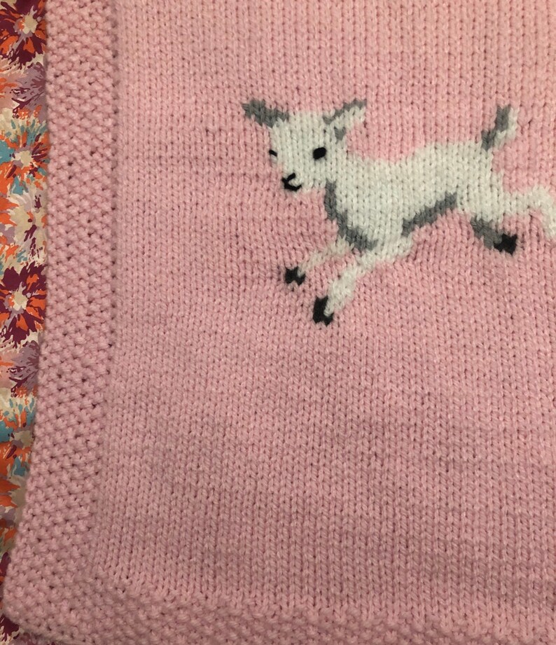 Lamb Baby Blanket Knitting Pattern Etsy