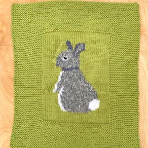 Rabbit Baby Blanket, Knitting Pattern
