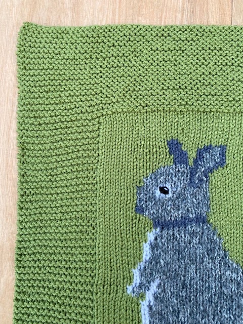 Rabbit Baby Blanket Knitting Pattern Etsy Canada