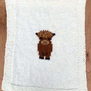 Highland Kuh, Babydecke, Strickmuster