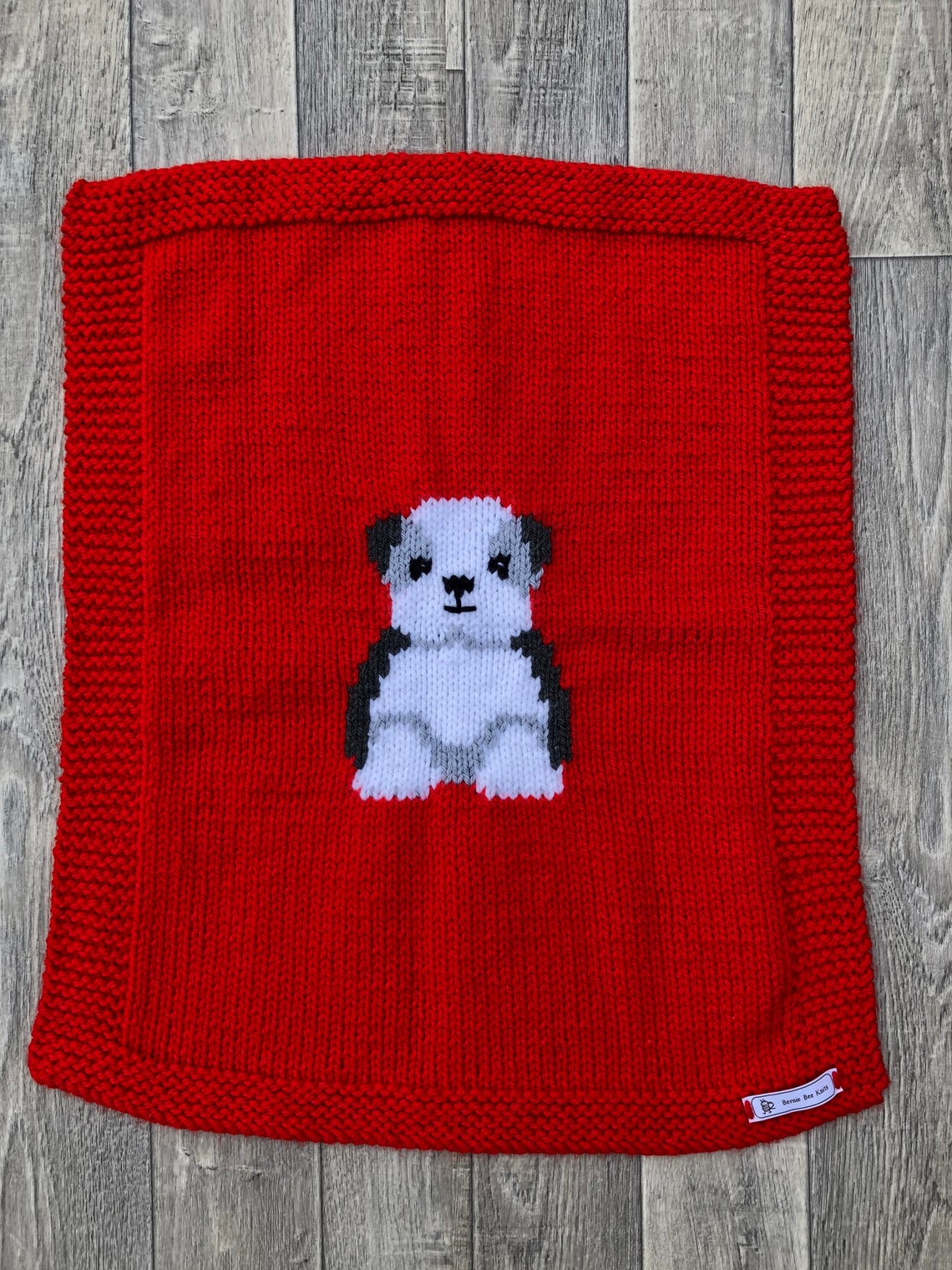 Shih Tzu Puppy Baby Blanket knitting pattern. Etsy