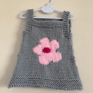 Flower Pinafore Dress, 3-6 months