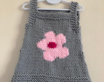 Flower Pinafore Dress, 3-6 months