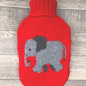 Elephant Hot Water Bottle Cover, Knitting Pattern