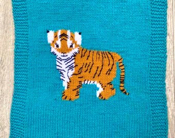 Manta para Bebê Tigre, Padrão de Tricô