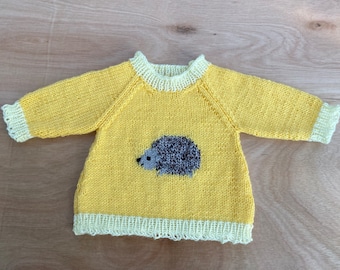 Yellow hedgehog dress 0-3 months