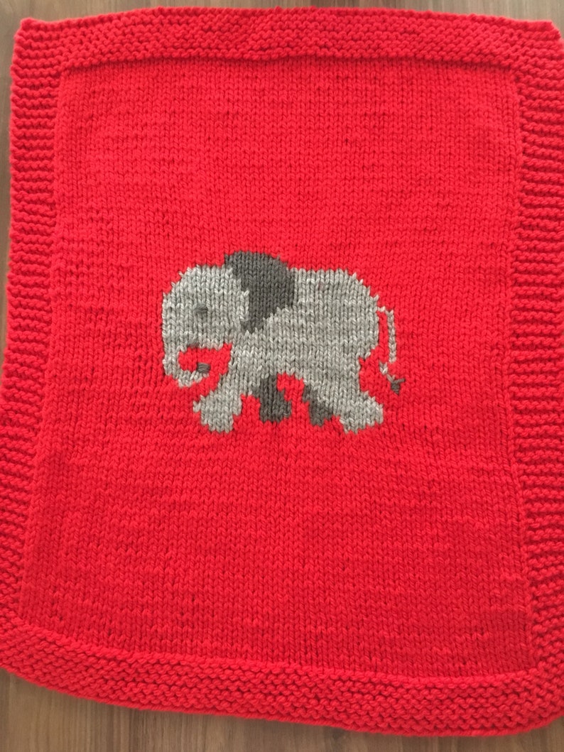 Elephant Baby Blanket, Knitting Pattern image 3