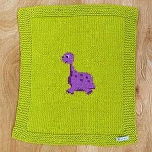 Dinosaur Baby Blanket, Knitting Pattern