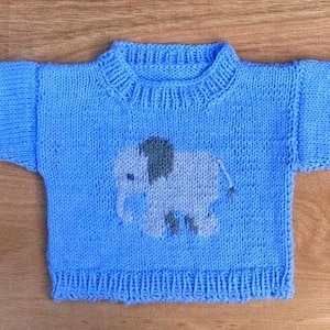 Babytrui olifant, breipatroon, maten 0-3 of 3-6 maanden