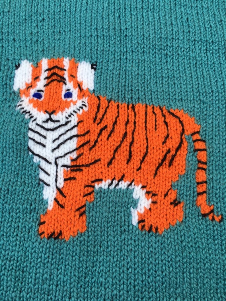 Tiger cub baby blanket knitting pattern Etsy