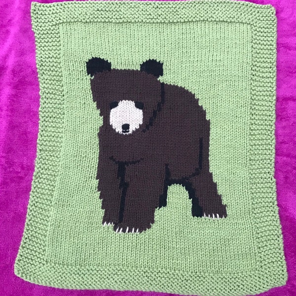 Bear Baby Blanket, knitting pattern