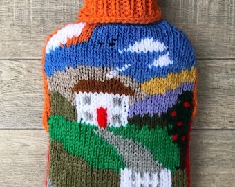 Home In the Country, Hot Water Bottle Cover, Knitting Pattern