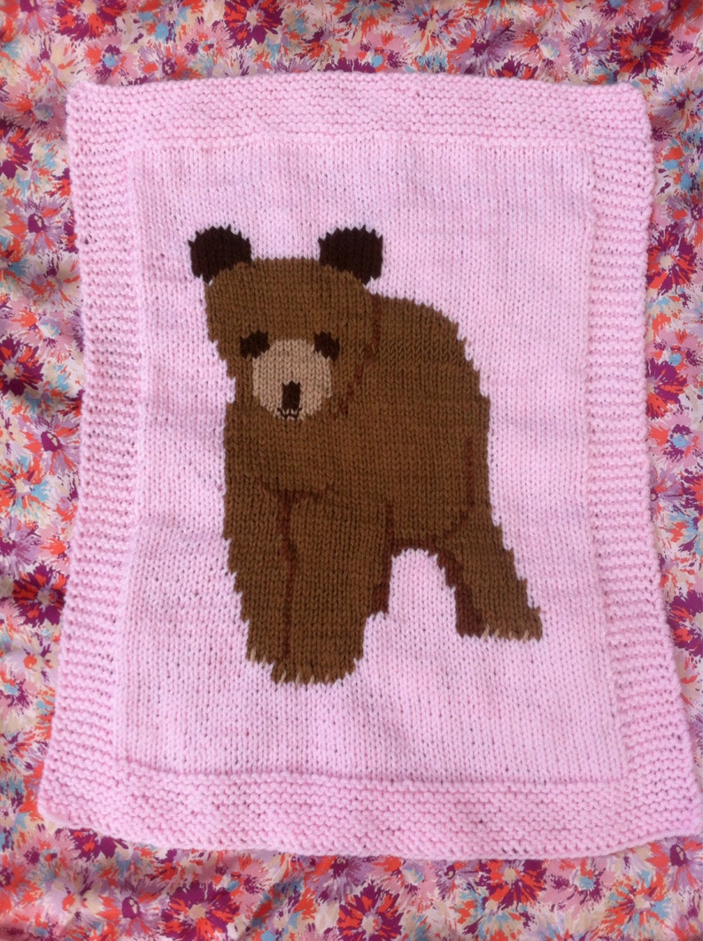 Bear Baby Blanket, Knitting Pattern Etsy
