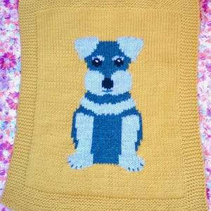 Schnauzer Baby Blanket, Knitting Pattern