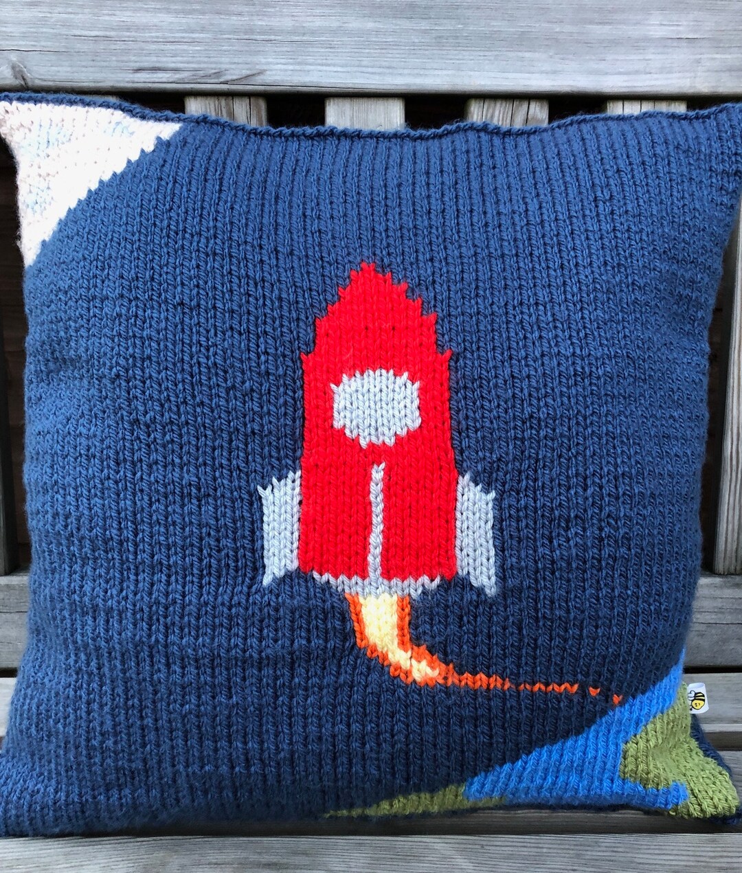 Rocket Netting Pattern Rocket to the Moon, Cushion Cover, Knitting Pattern, Chunky/bulky Knit ...