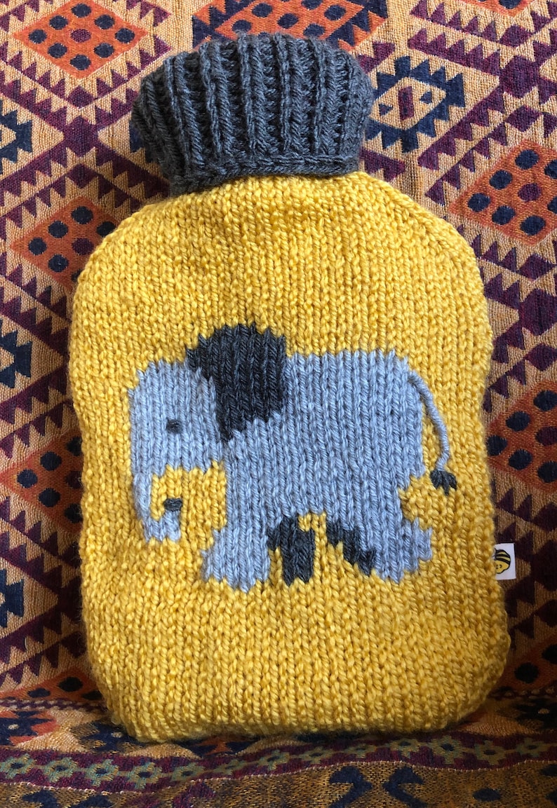 Elephant Hot Water Bottle Cover Knitting Pattern Etsy UK