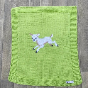 Lamb Baby Blanket, Knitting Pattern