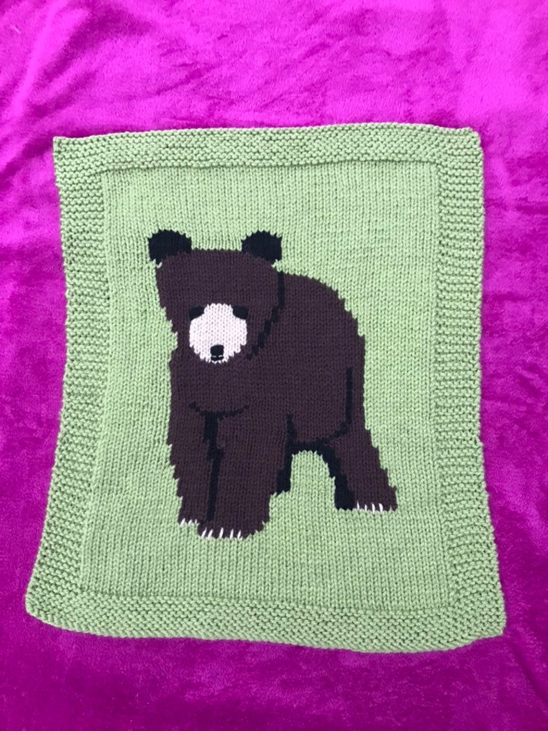 Bear Baby Blanket Knitting Pattern Etsy
