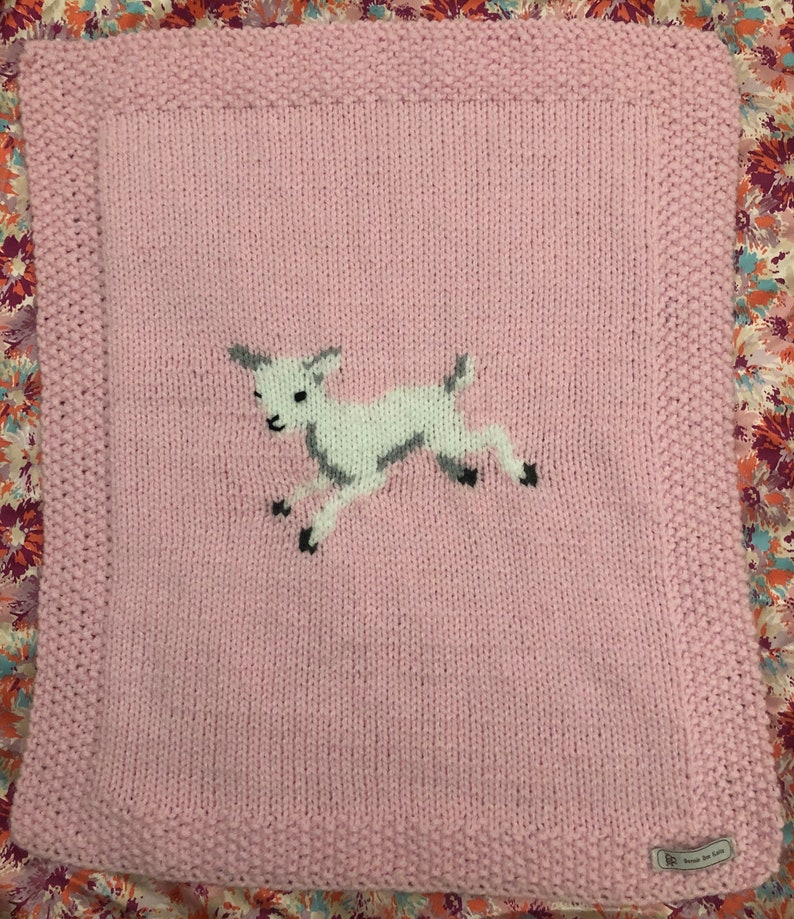 Lamb Baby Blanket Knitting Pattern Etsy UK