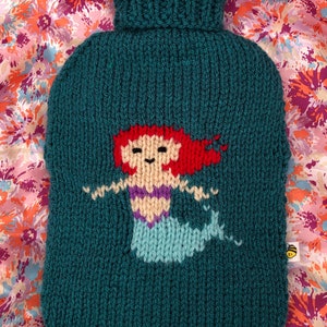 Mermaid Hot Water Bottle Cover Knitting Pattern (2 Liter)