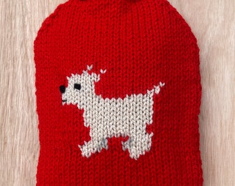 Modèle de tricot de couvre-bouillotte Doodle Dog : grosse laine (2 litres)
