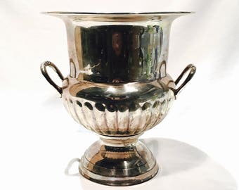 Vintage silver plated wine cooler, Vintage silver champagne bucket, Silver plate champagne cooler, Wine cooler, Barware, Trophy cup